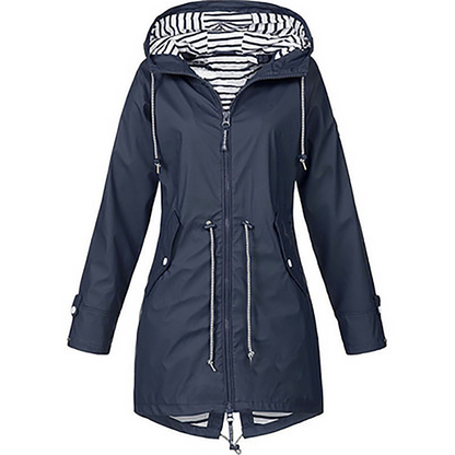 Stijlvolle Waterdichte Lange Dames Regenjas - Perfect voor Regenachtige Dagen Farromode afbeelding 4