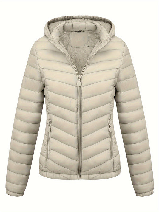 Stijlvolle en Comfortabele Puffy Hoodie Jas van Zachte Katoenmix | Herfst & Winter Essentieel afbeelding 1