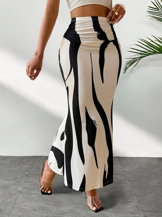 Elegante high waist bodycon rok met print: veelzijdige stijl voor iedere vrouw afbeelding 1