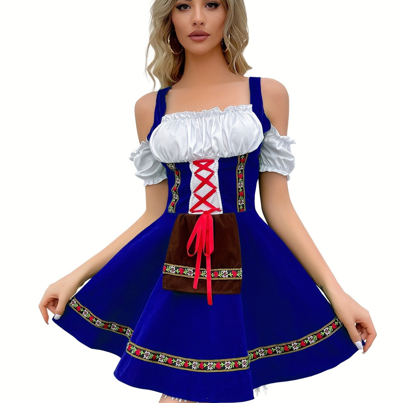 Shop de Klassieke Vintage Koudschouder Dirndl-Jurk met Strik afbeelding 6