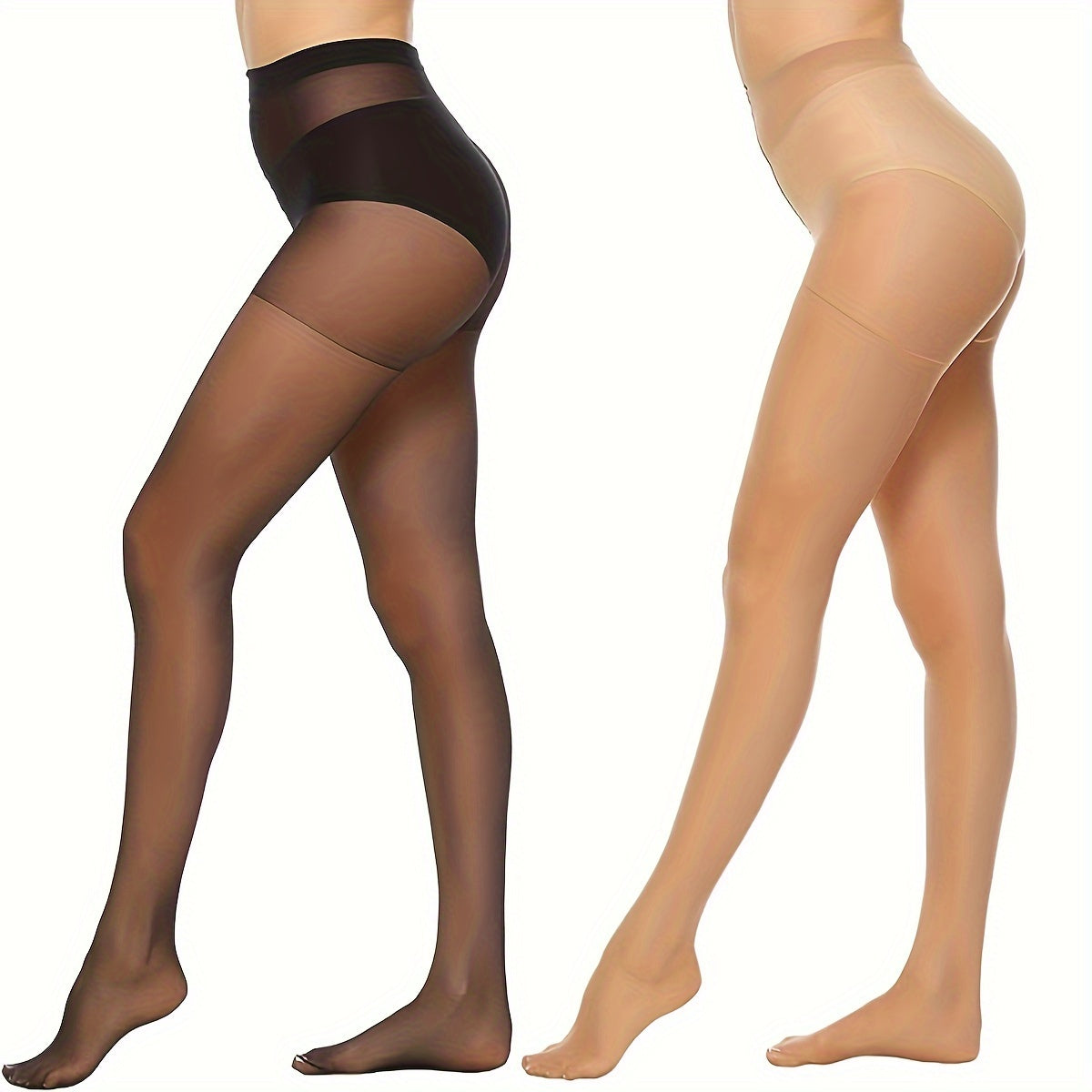 Set van 6 semi-transparante hoge taille panty's: stijlvol en comfortabel! Ontdek deze duurzame nylon panty's, ideaal voor elke gelegenheid. Subtiele dekking, luchtige uitstraling. Bestel nu! afbeelding 6