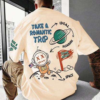 Heren T-shirt met astronautprint