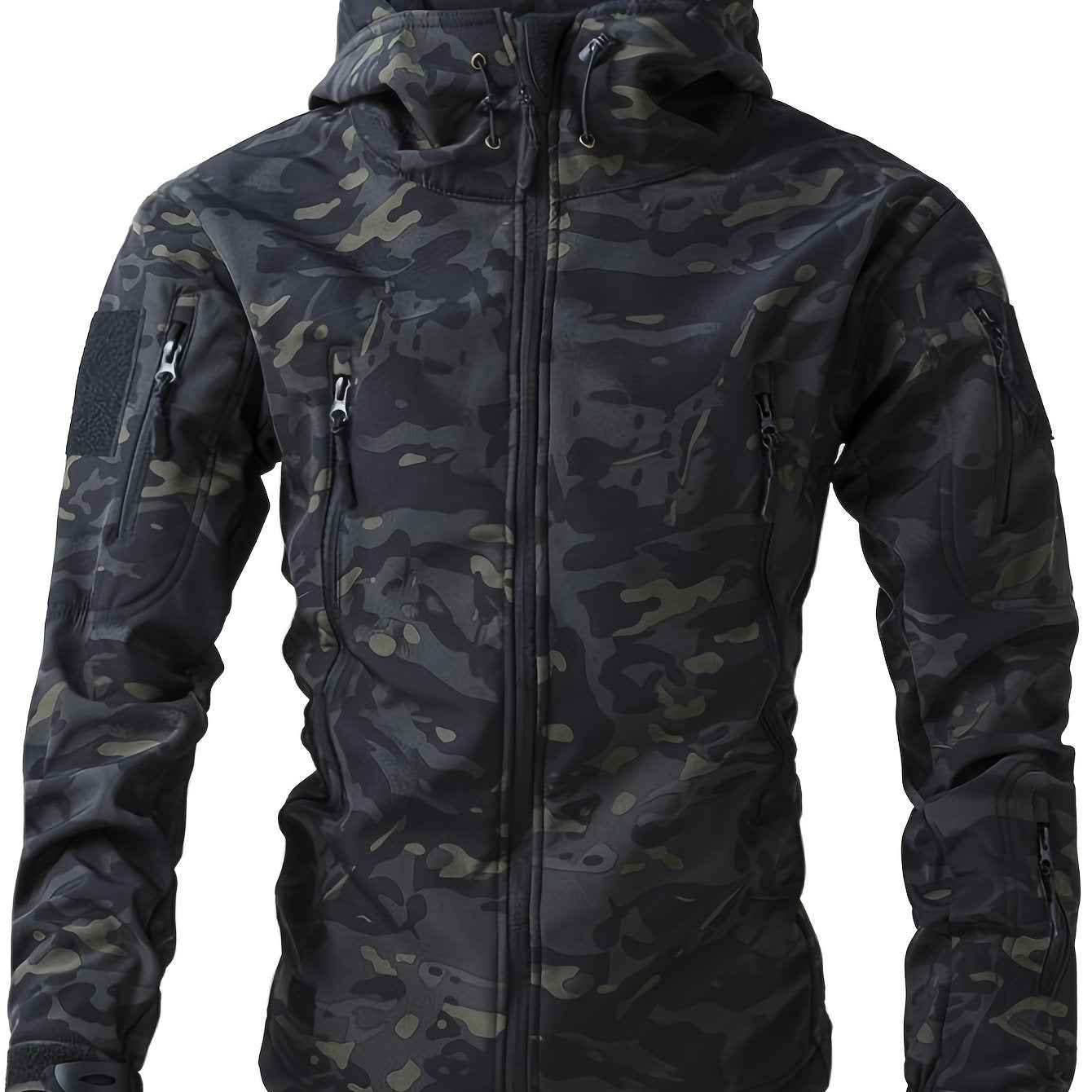 Warm fleece heren windjack met capuchon