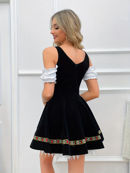 Vintage koude schouder dirndl jurk - Een betoverende mix van stijl en luxe! afbeelding 3