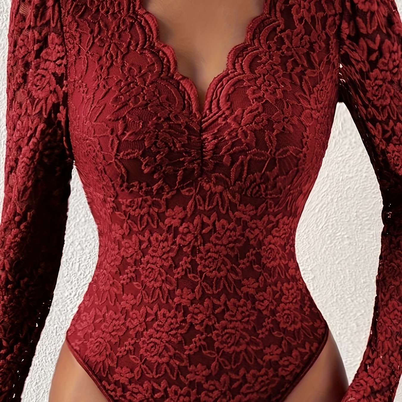 Semi-Transparante Bodysuit met Kant En Lange Mouwen - Perfectie in Elegantie en Sensualiteit afbeelding 12