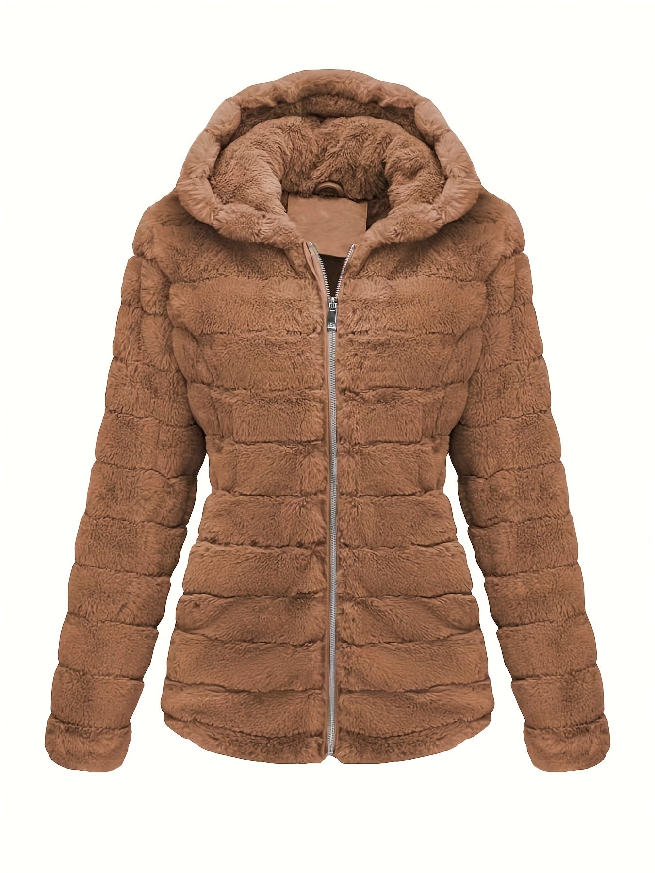 Stijlvolle effen kleur teddy jas van katoenmix | Warme en luxe jas voor herfst en winter afbeelding 4