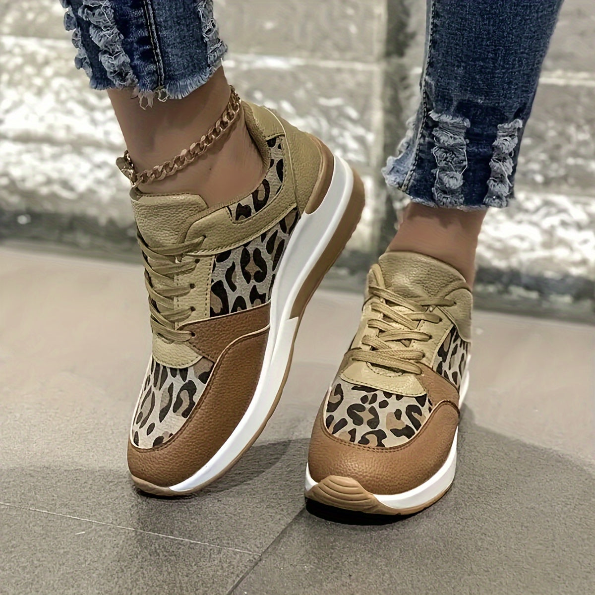 Stijlvolle dames sneakers met luipaardprint | Hoogwaardig, comfortabel en trendy - Shop nu! afbeelding 8