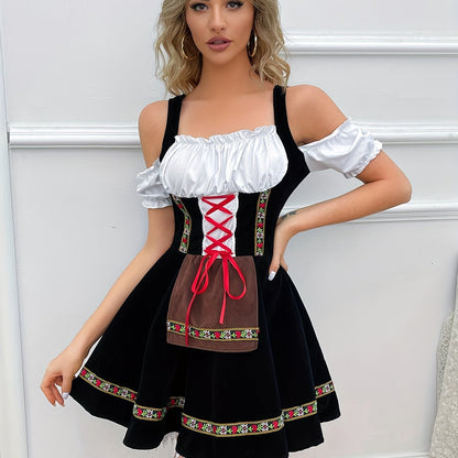 Vintage koude schouder dirndl jurk - Een betoverende mix van stijl en luxe! afbeelding 7