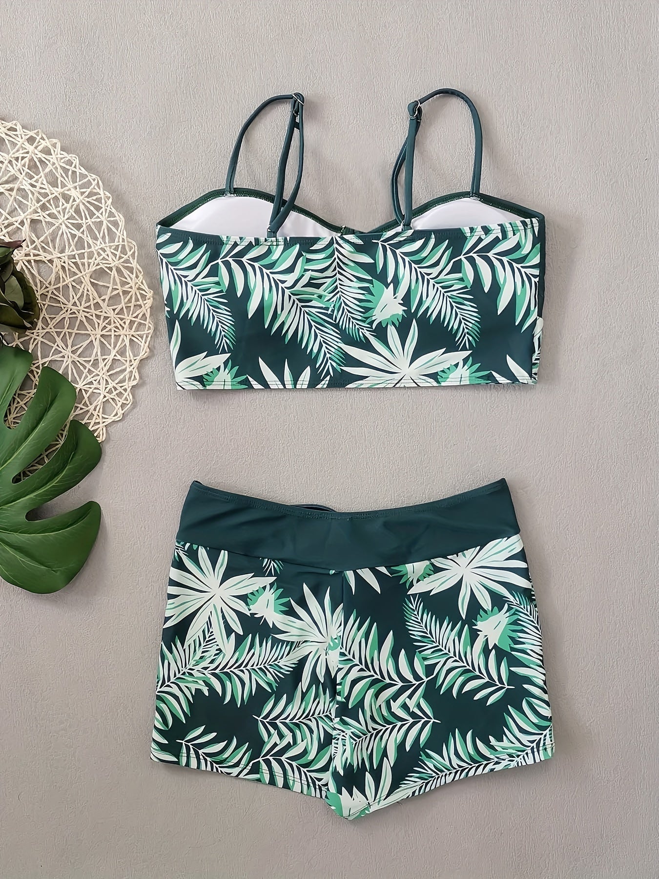 Bladprint bikini set met boyshorts | Stijlvol en comfortabel | Perfect voor zomerse dagen afbeelding 7