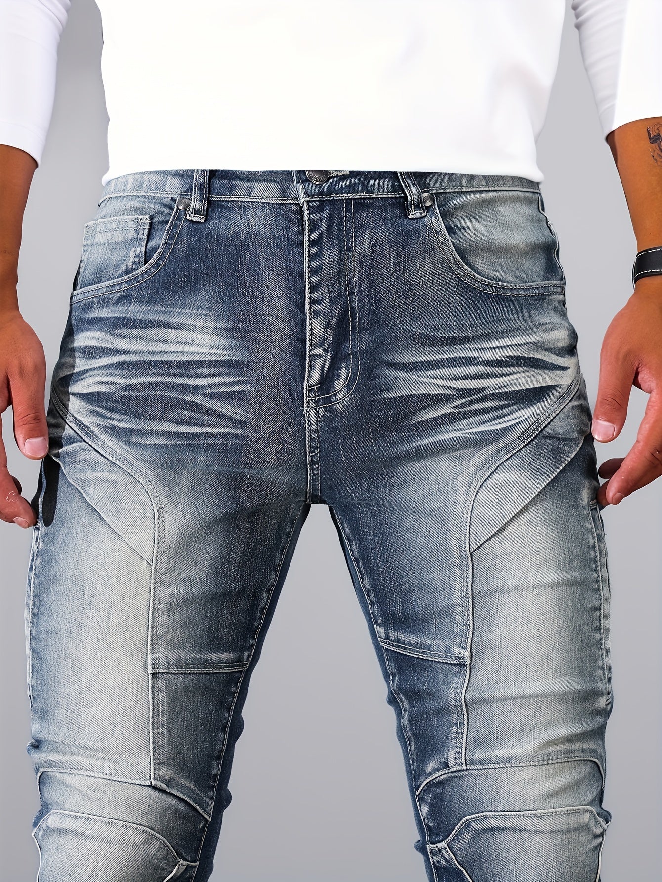 Vintage denim heren skinny jeans