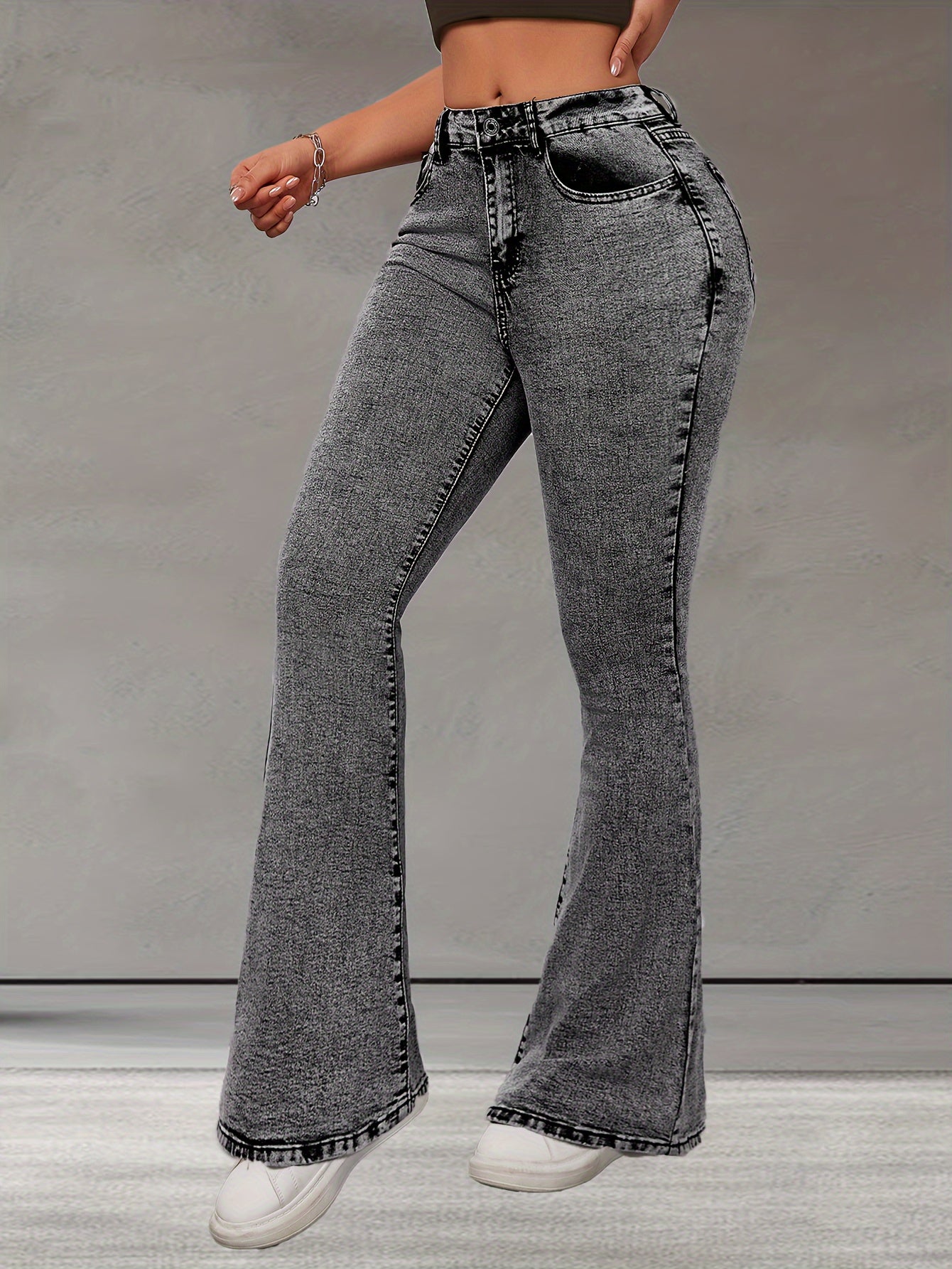 Dames stretch flare leg jeans: tijdloze en comfortabele must-have! afbeelding 5