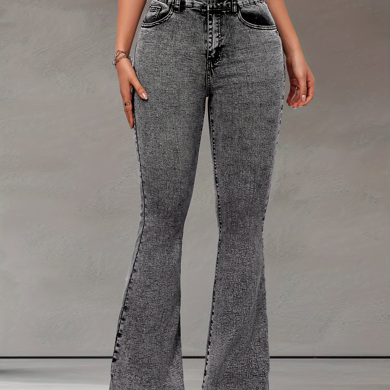 Dames stretch flare leg jeans: tijdloze en comfortabele must-have! afbeelding 6