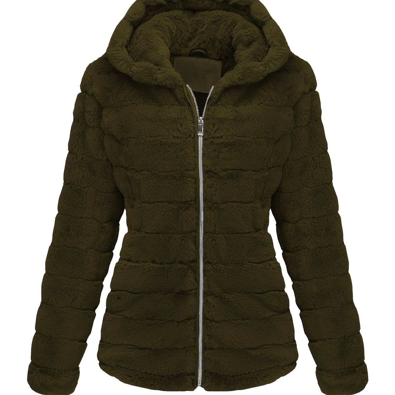 Stijlvolle effen kleur teddy jas van katoenmix | Warme en luxe jas voor herfst en winter afbeelding 16