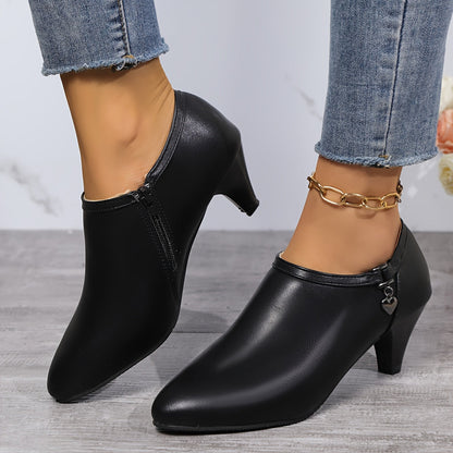 Stijlvolle zwarte pumps en enkellaarzen van hoogwaardig synthetisch leer met subtiele pailletten. Uitgebalanceerde mix van elegantie en comfort, perfect voor elke gelegenheid. Shop nu! afbeelding 1