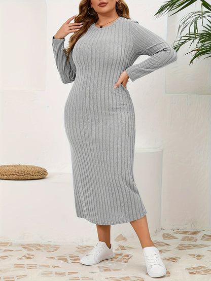 Comfortabele plus-size gebreide bodycon jurk voor elke gelegenheid afbeelding 4