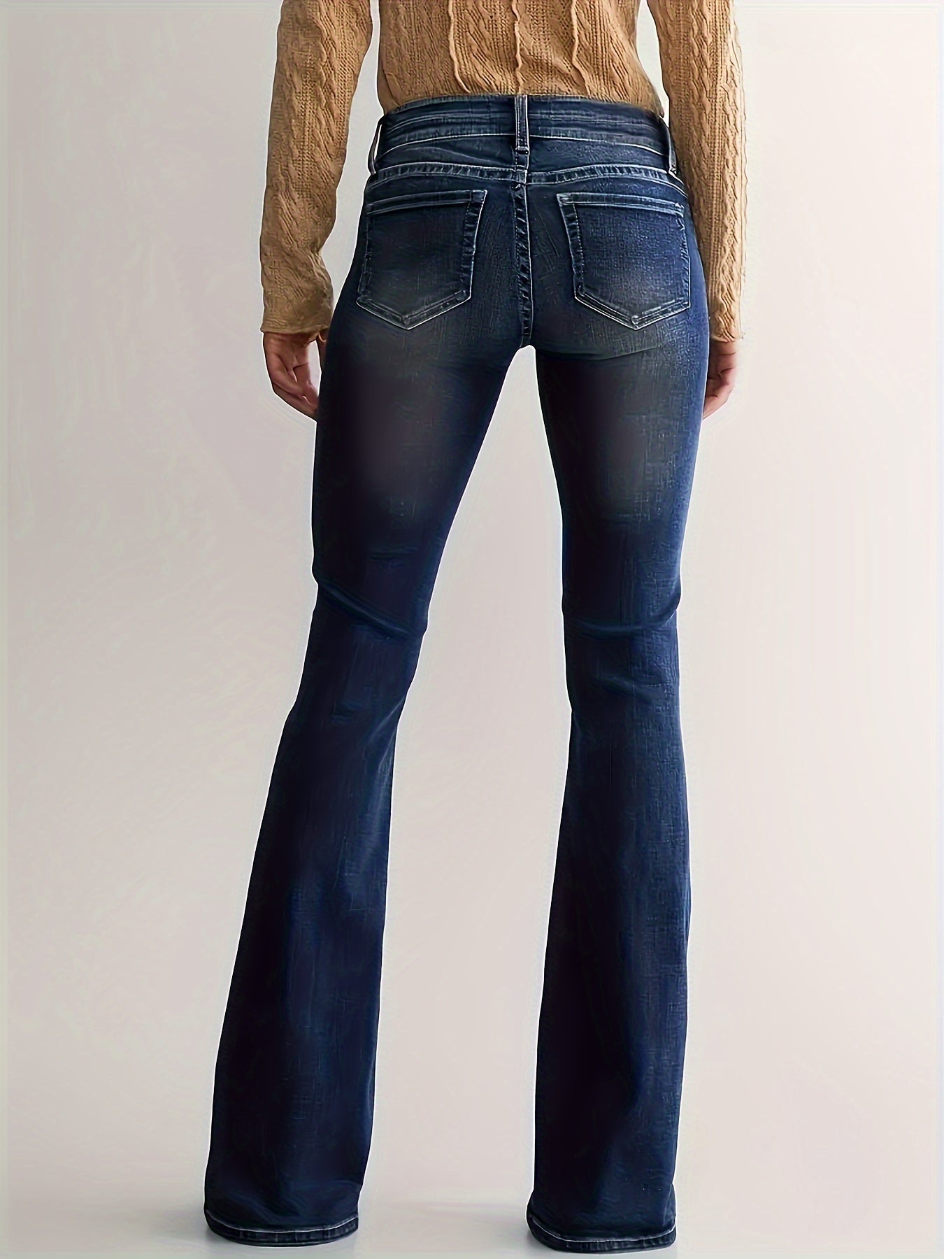 Flared denim broek: trendy en comfortabel | Klassieke denimlook met een moderne twist | Ideaal voor iedere gelegenheid afbeelding 3