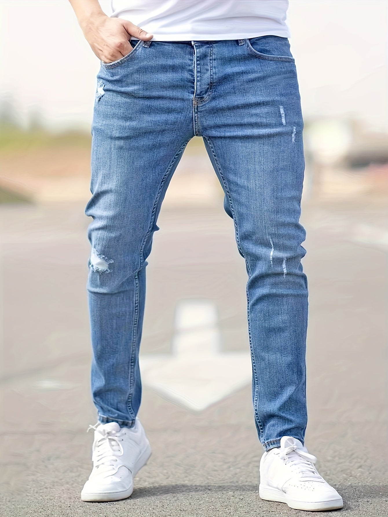 Stijlvolle Herfst- en Winterlook: Shop Slim Fit Gescheurde Jeans van Hoogwaardig Denim met Stretch! afbeelding 8