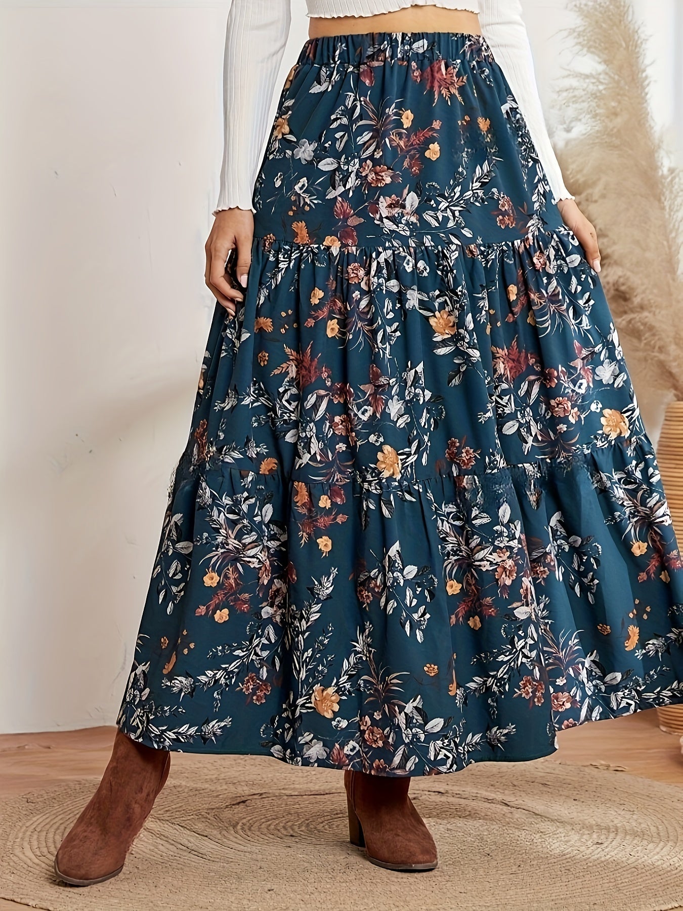 Elegante Maxi-rok met Bloemenprint - Romantische Stijl Voor Alle Gelegenheden afbeelding 1